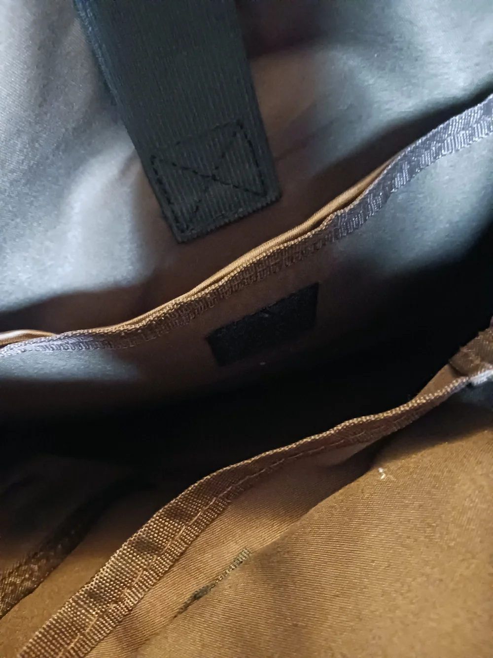 Greg Norman Collection Brown Canvas Backpack with Leather Trim